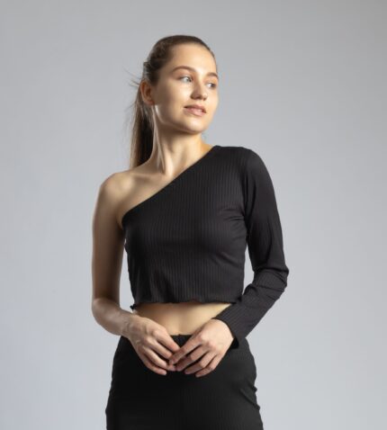 One-Shoulder Full Sleeve Babylock Top