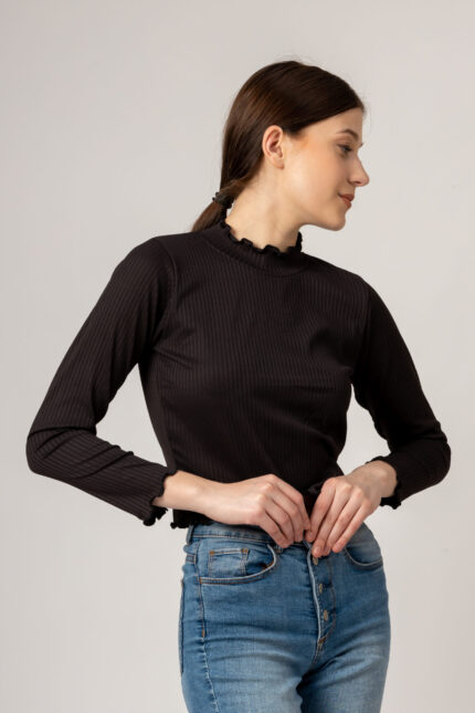 Full Sleeve Babylock High Neck Top for Women