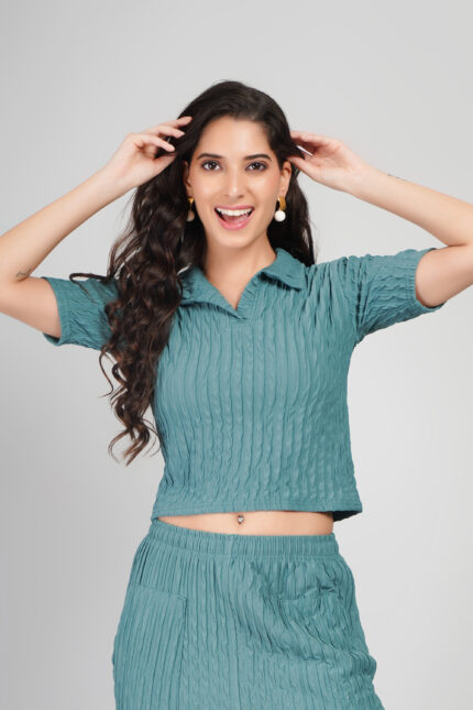 Bouncy Regular Fit Half Sleeve Polo Top For Women